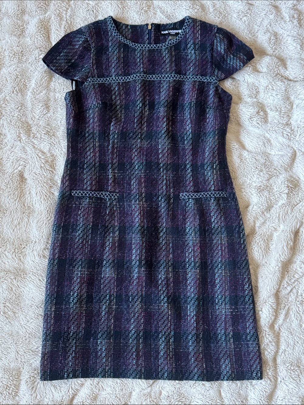 Karl Lagerfeld Paris Sheath Tweed Dress Size 10